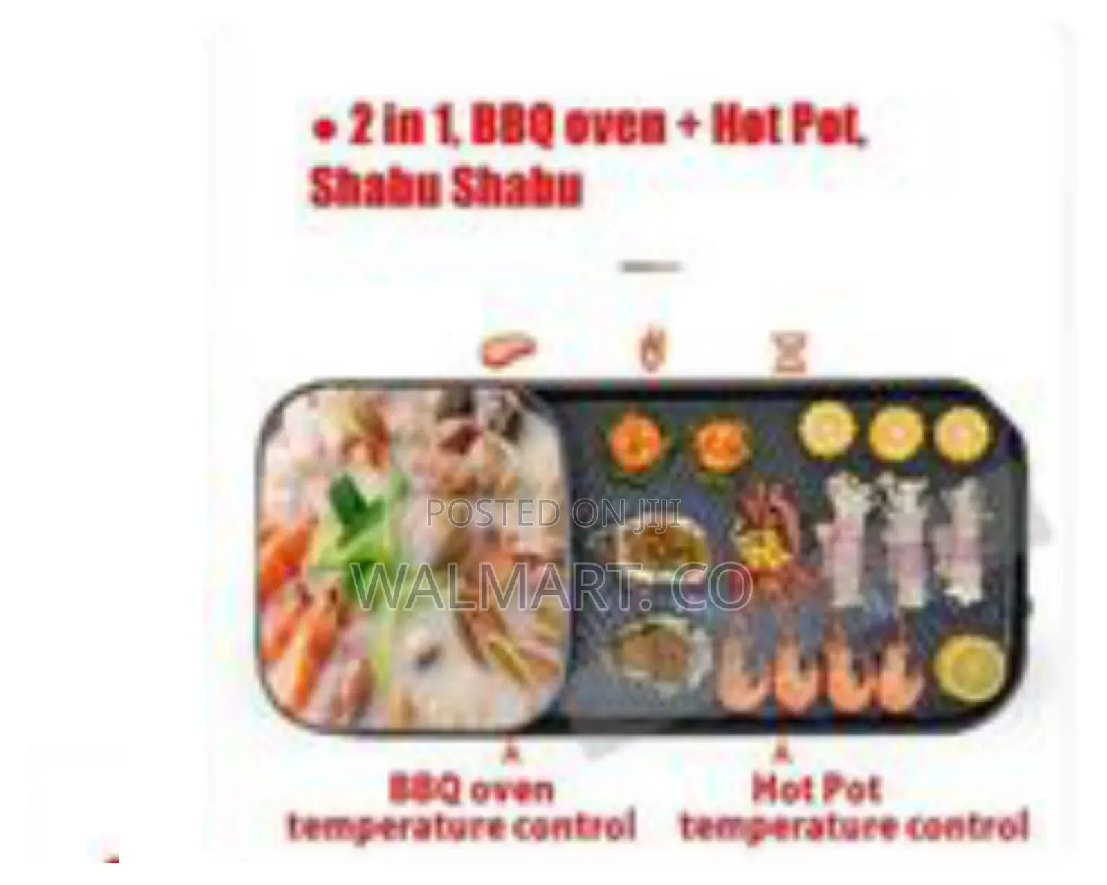 2 in 1 Electric Baking Pan and BBQ Electric Grill-Black