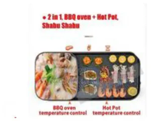 2 in 1 Electric Baking Pan and BBQ Electric Grill-Black
