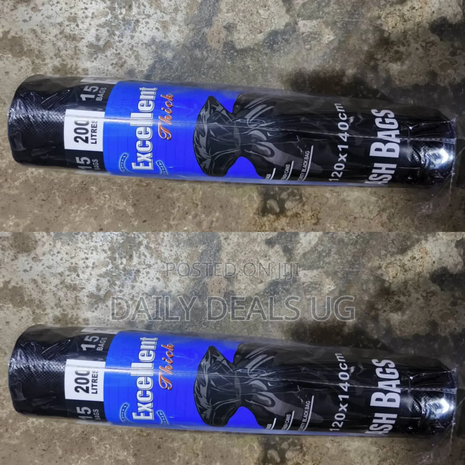 200 Litres Roll of Jags -Black Garbage Bags