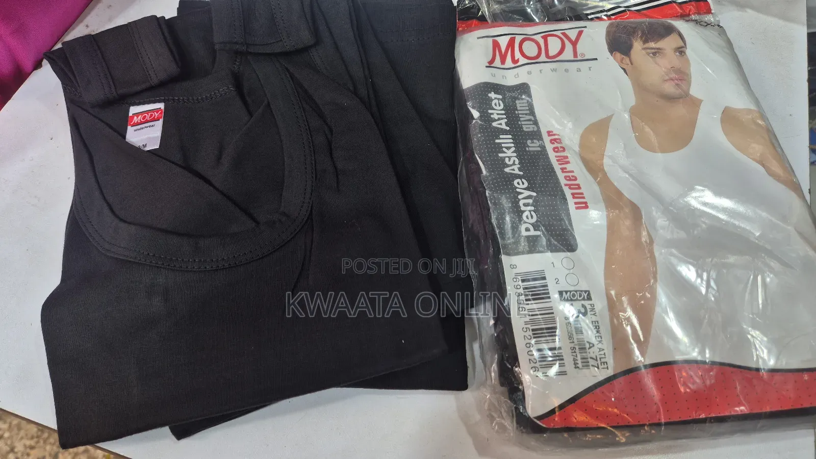 2 Piece Pack Mody Black Vests Breathable Ultra Soft Men's Cotton Vests
