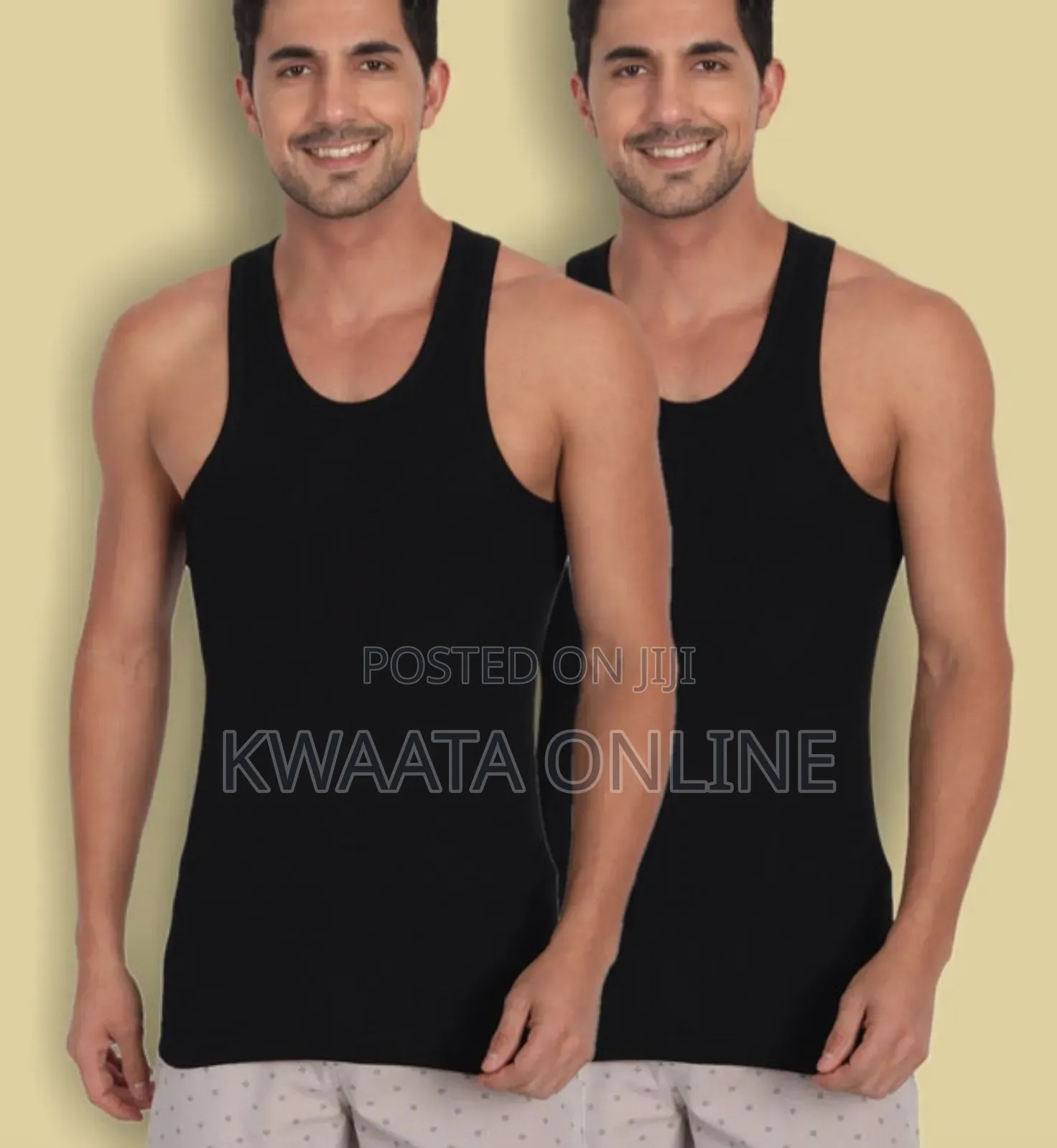 2 Piece Pack Mody Black Vests Breathable Ultra Soft Men's Cotton Vests