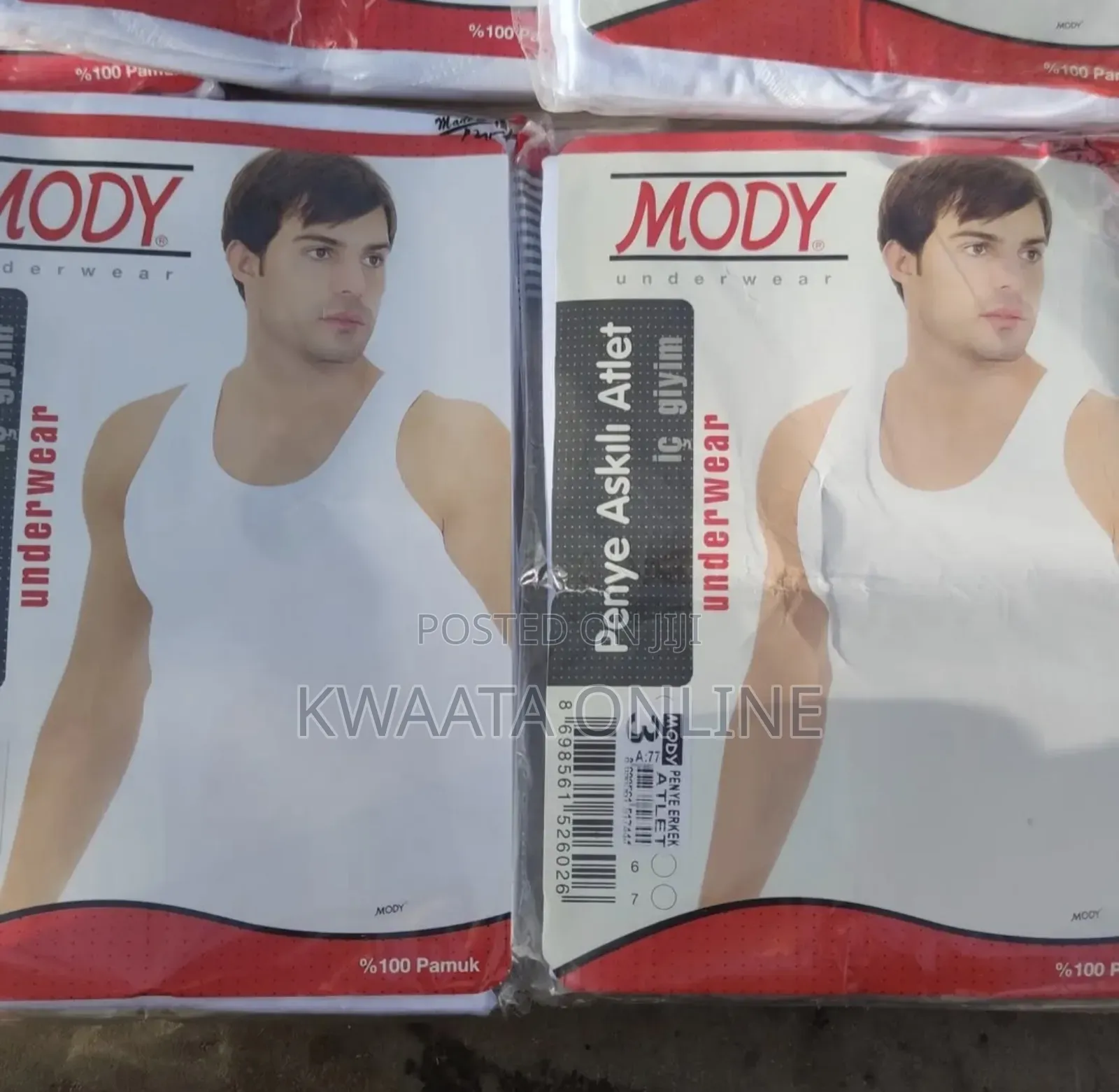 2 Piece Pack Mody Black Vests Breathable Ultra Soft Men's Cotton Vests