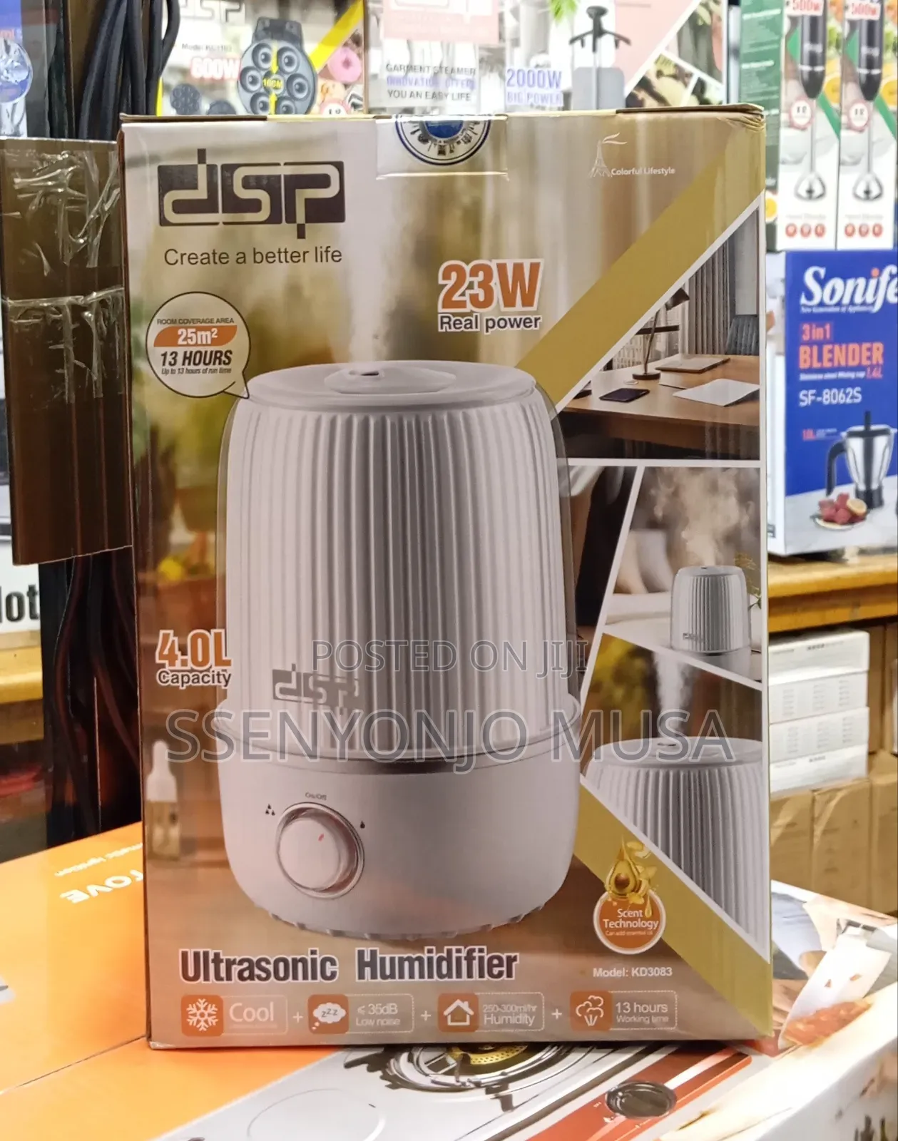 DSP Ultrasonic Humidifier – 4l Cool Mist Essential Oil Diffuser