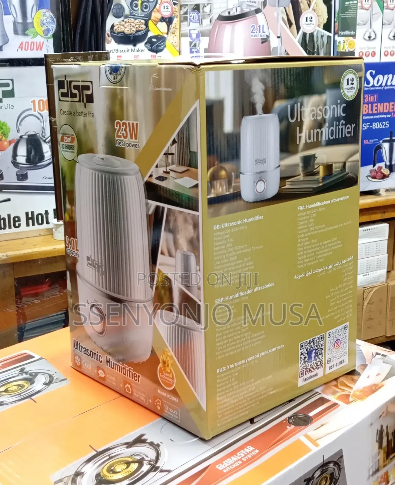 DSP Ultrasonic Humidifier – 4l Cool Mist Essential Oil Diffuser