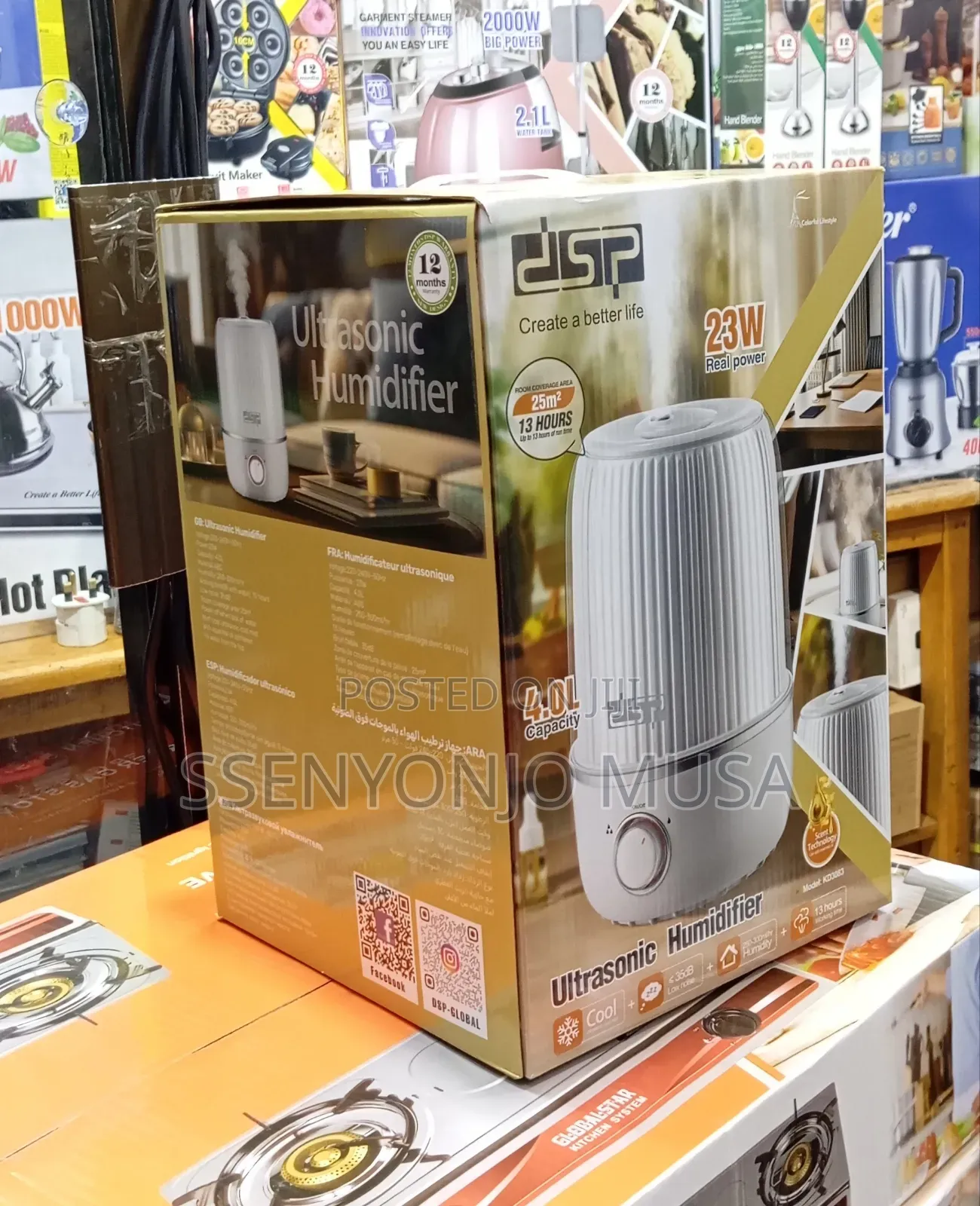 DSP Ultrasonic Humidifier – 4l Cool Mist Essential Oil Diffuser