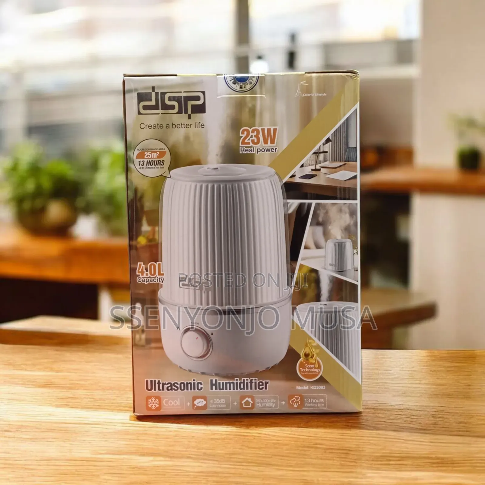 DSP Ultrasonic Humidifier – 4l Cool Mist Essential Oil Diffuser