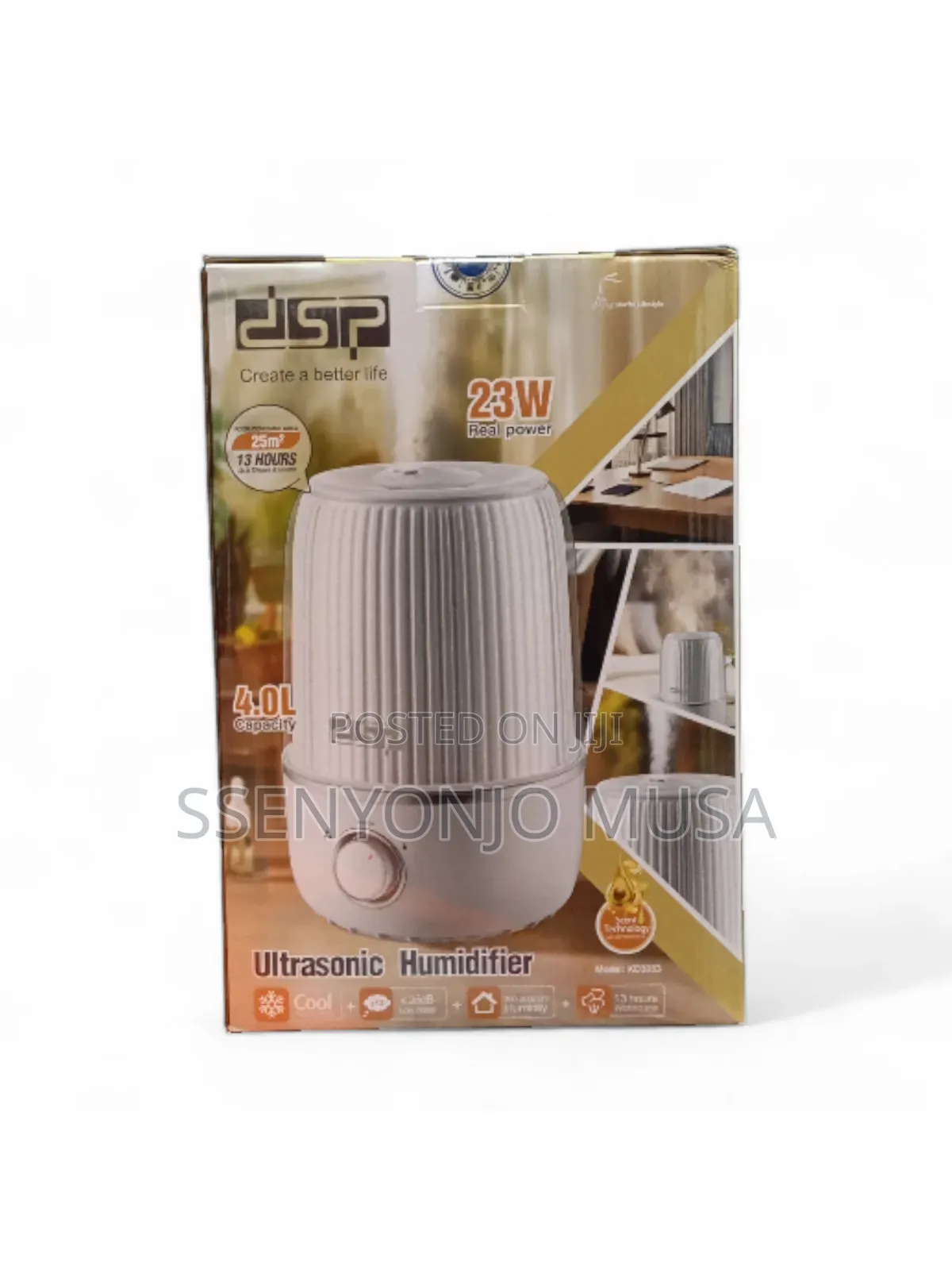 DSP Ultrasonic Humidifier – 4l Cool Mist Essential Oil Diffuser