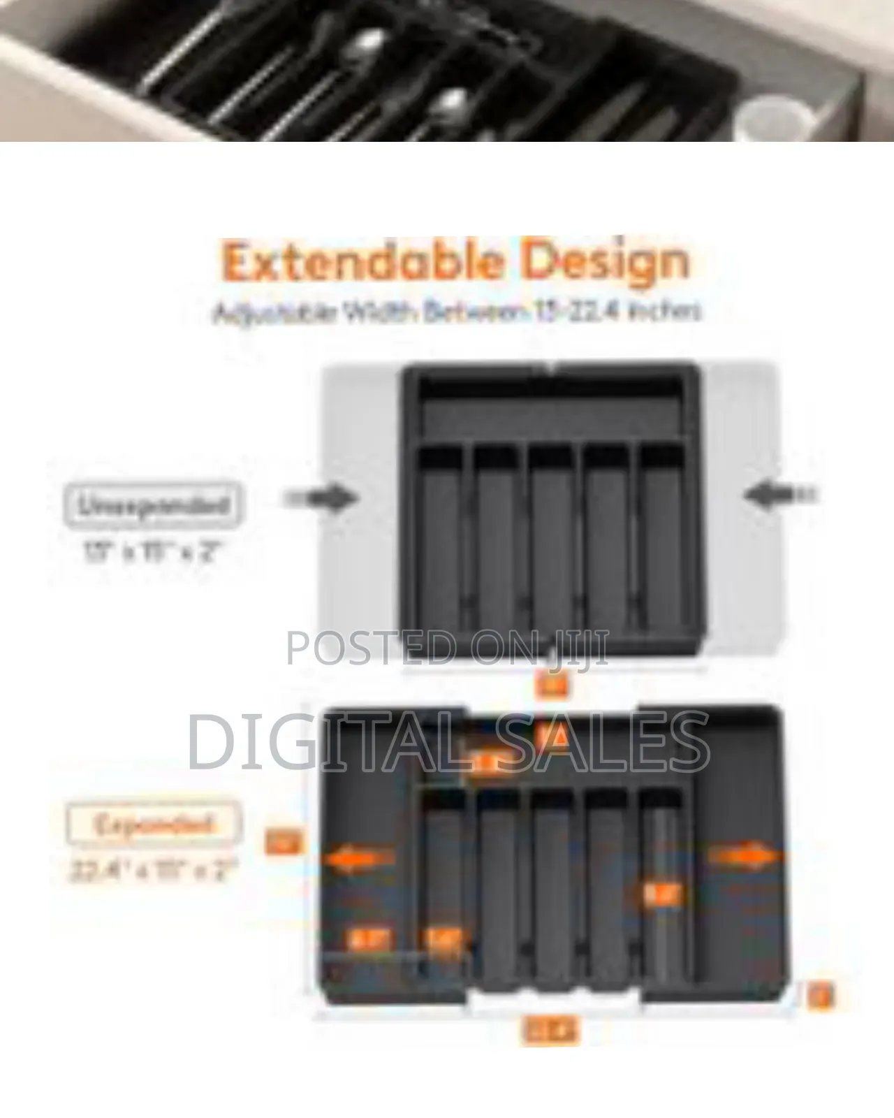 Large Silverware Drawer Organizer, Expandable Utensil Tray