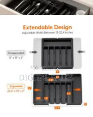 Large Silverware Drawer Organizer, Expandable Utensil Tray