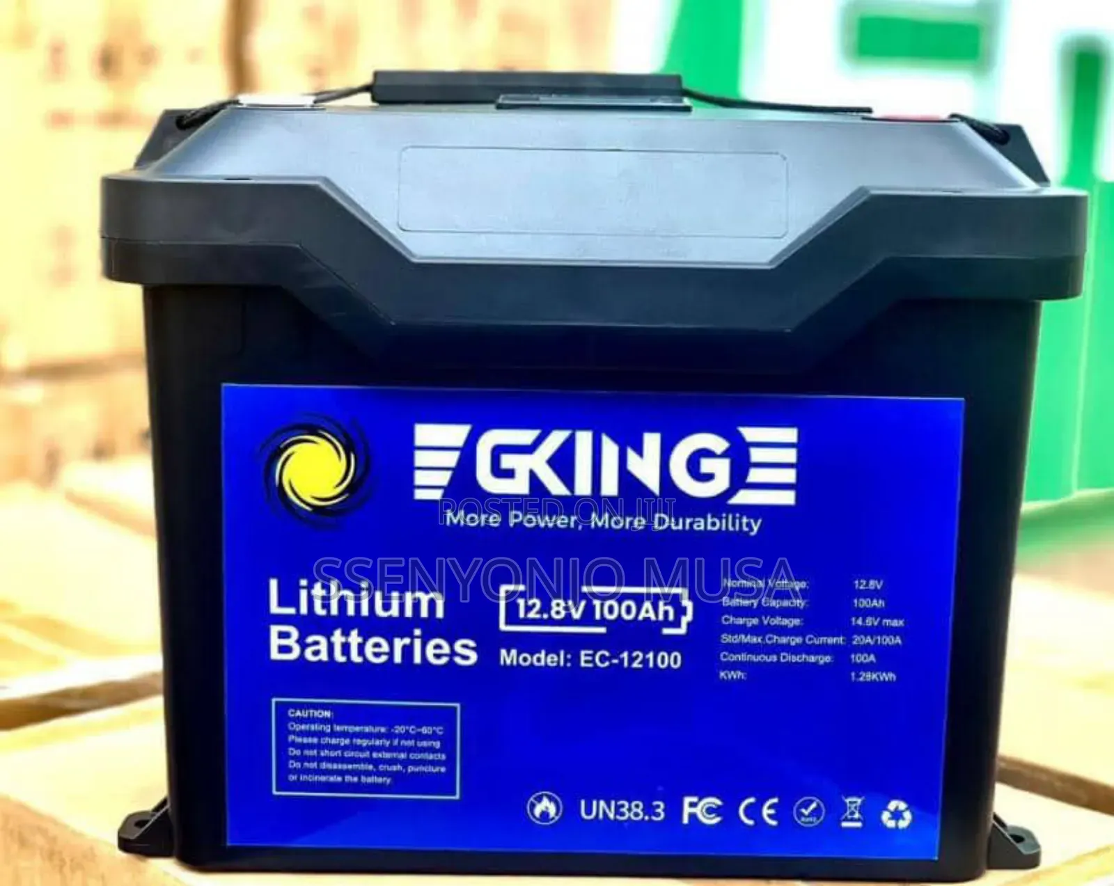 Garman Kinge 12.8v 100ah Portable Lithium Battery | Model: Ec-12100