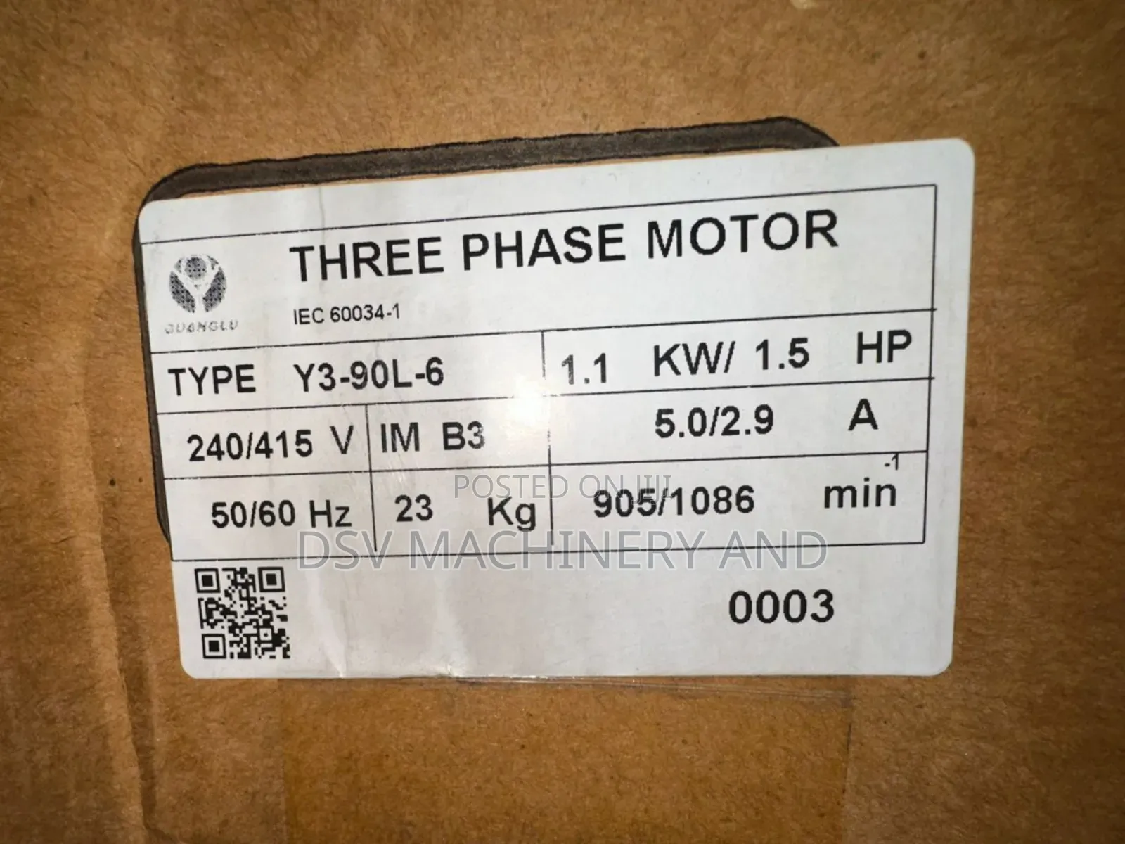 1.1kw 1.5hp 906rpm Slow Speed Three Phase Motor
