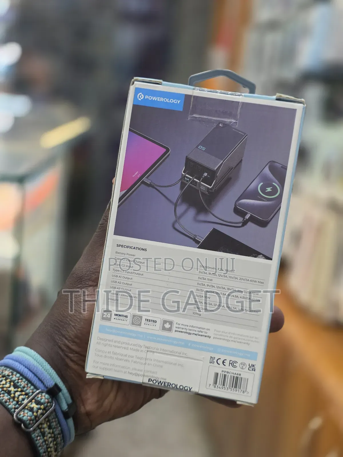 Powerology 50,000mah Powerbank/ Laptop Powerbank / 65w Powerbank