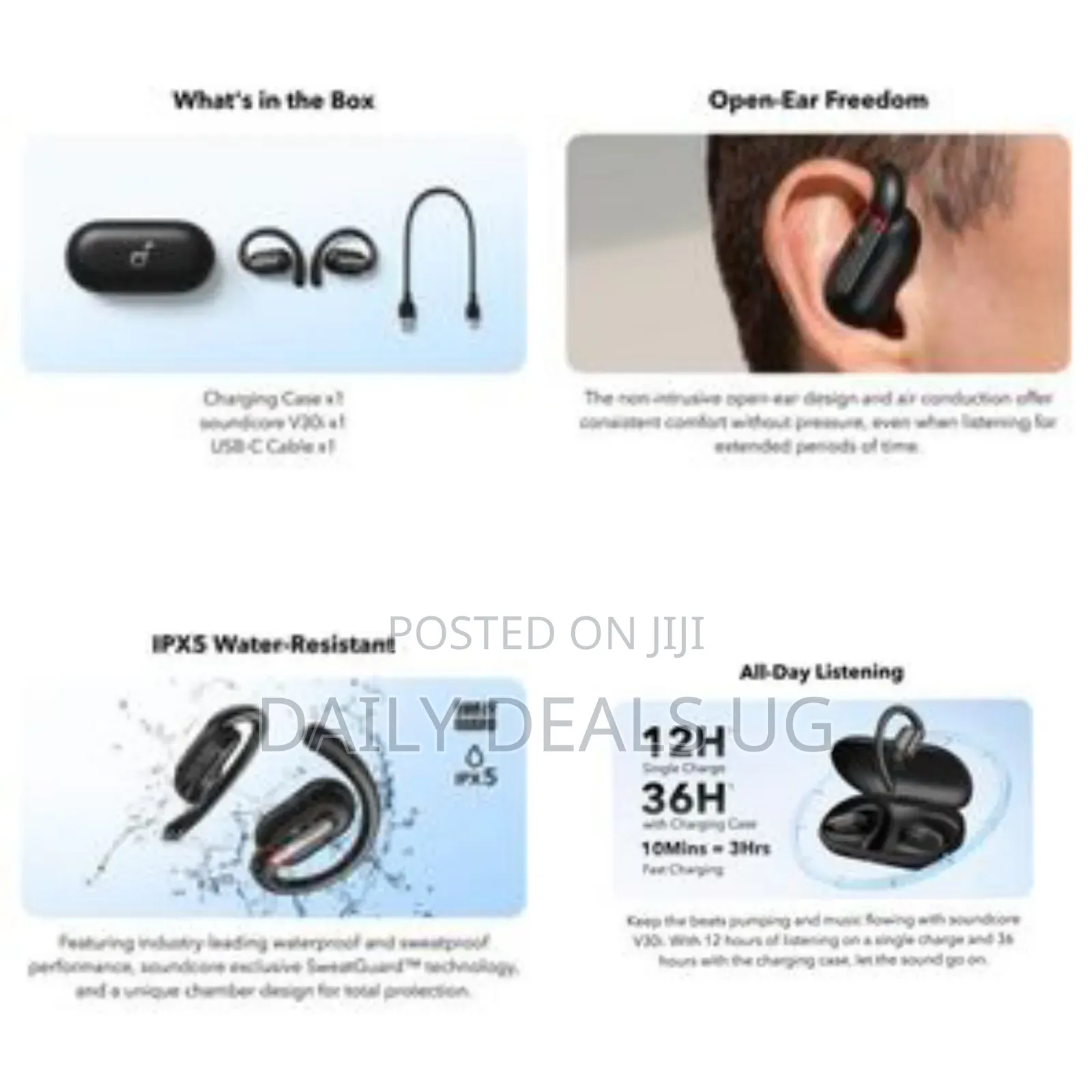 Soundcore V30i Open-Ear Headphones With P20i Noise Cancelling Earbuds