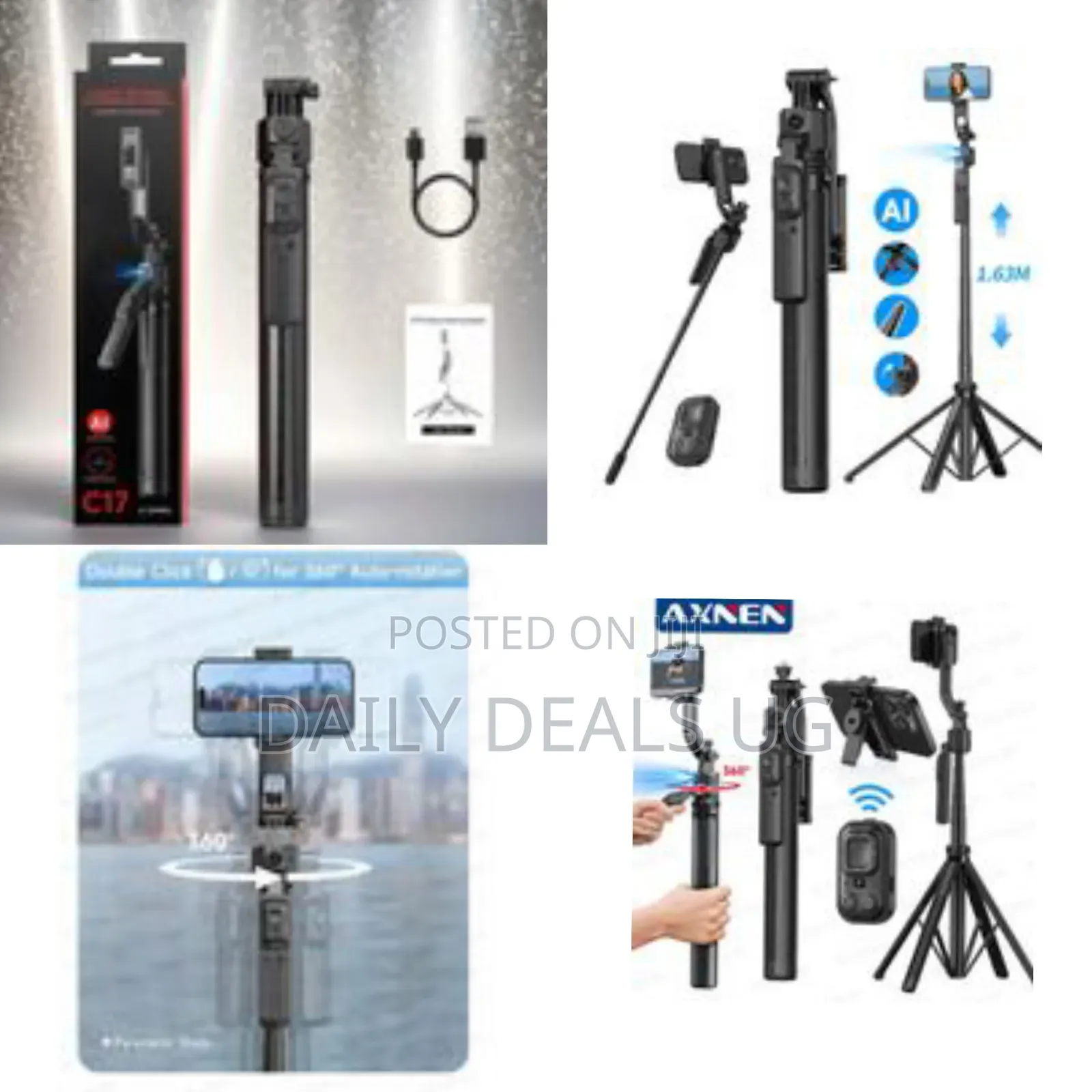 C17 Intelligent Ai Face Tracking Tripod 360 Rotation With Stand
