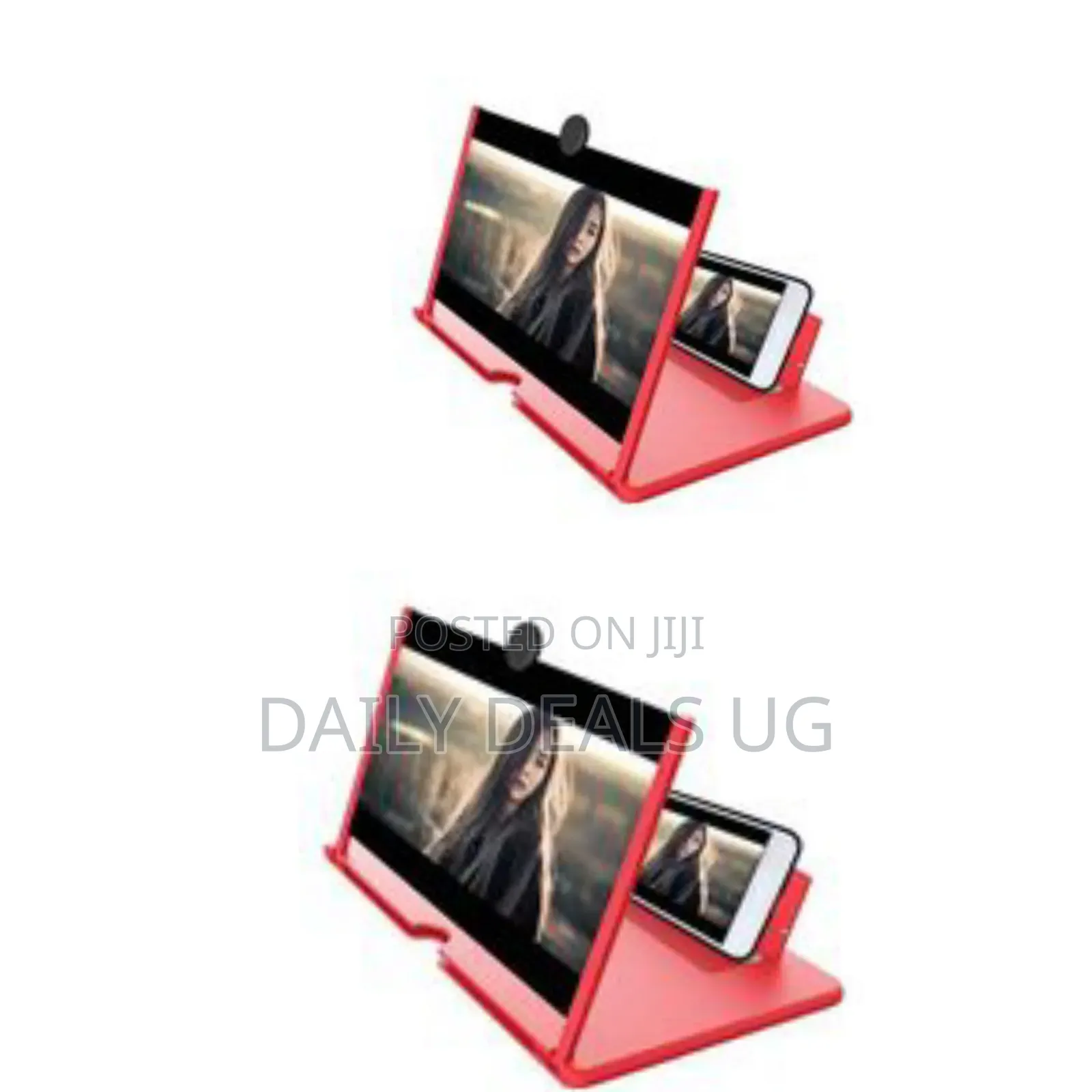 Mobile Phone Screen Magnifier, Amplifier With Holder Stand,Red