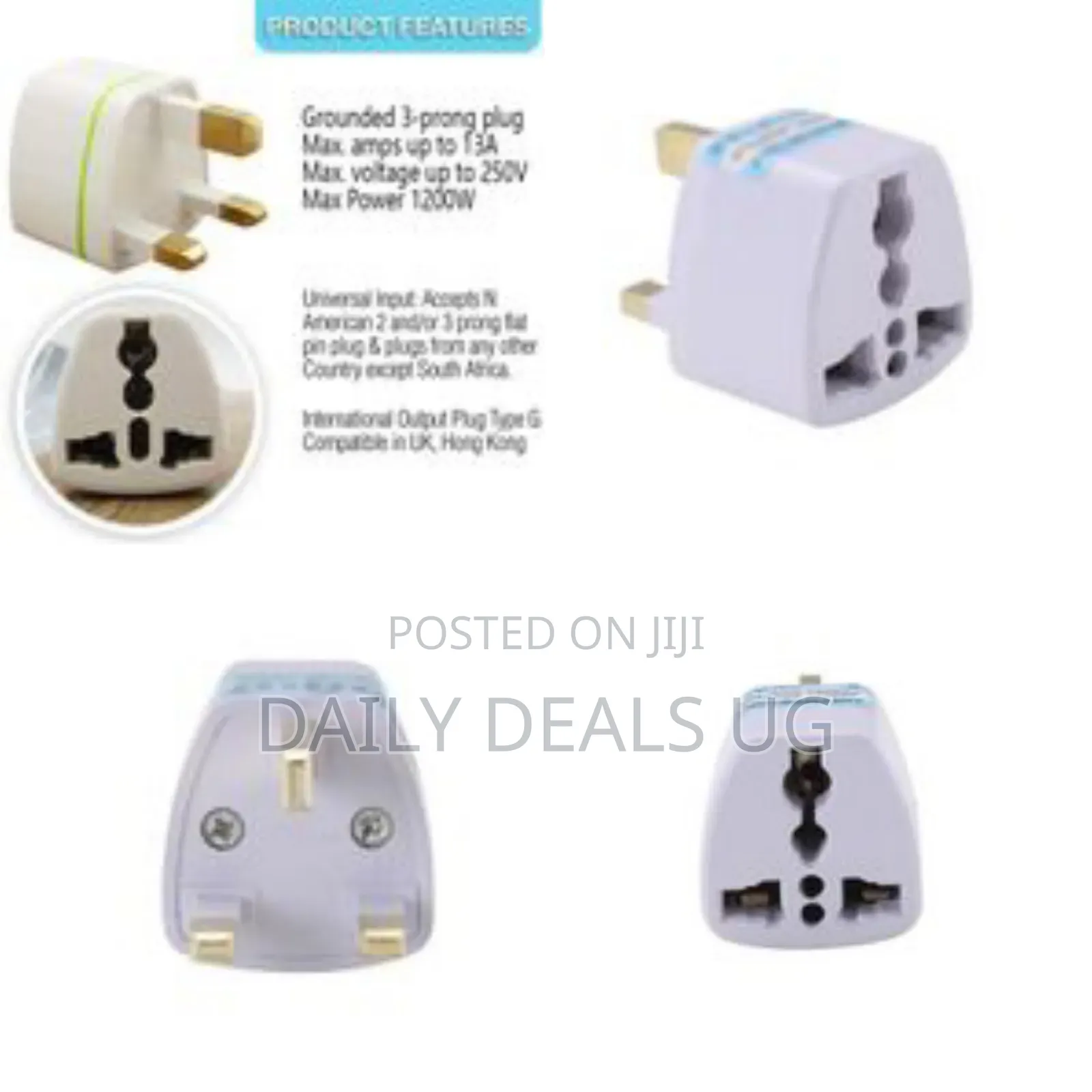 1 Piece Of Uk Plug Adapter 3 Pin Universal Travel Adapter