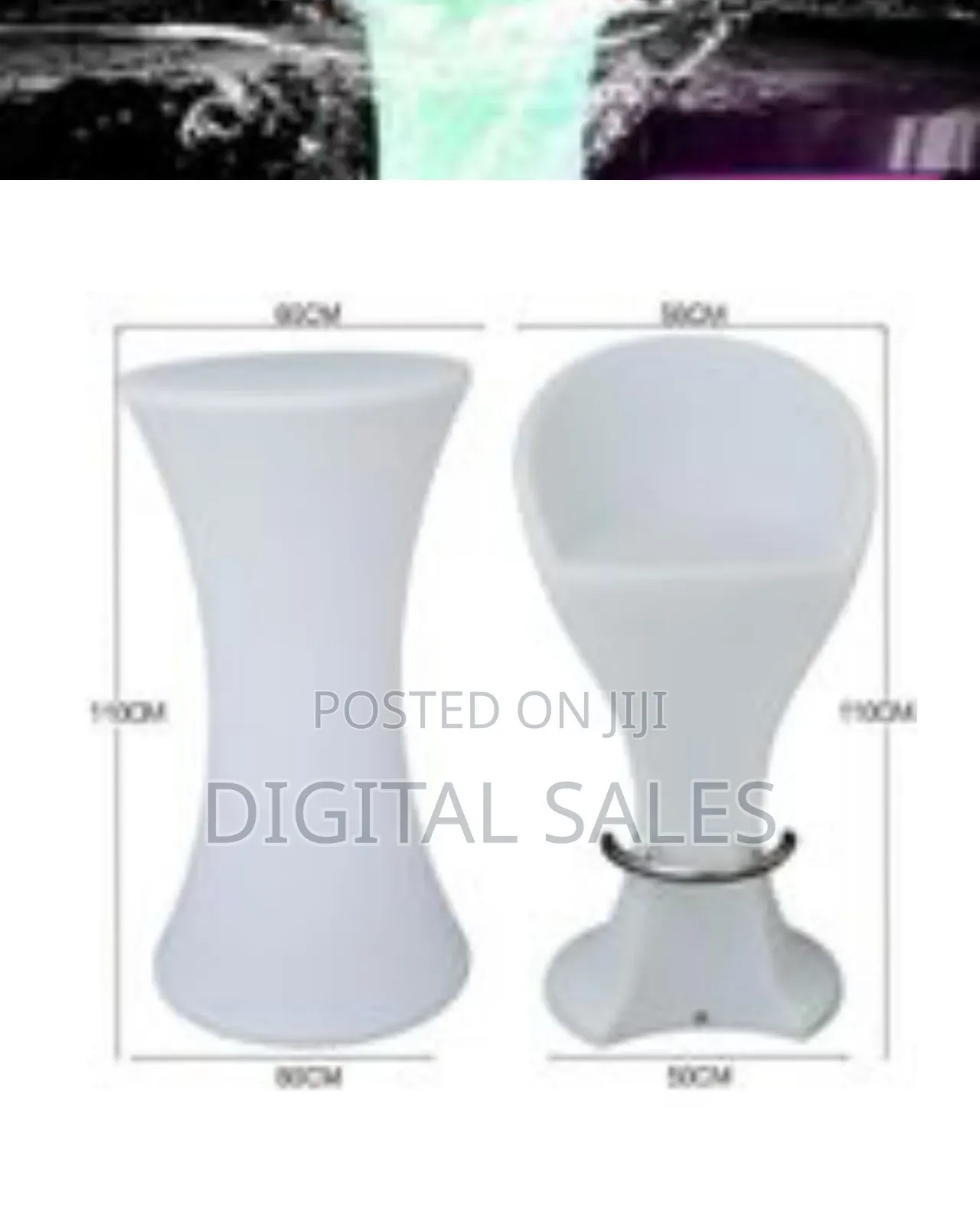 1 Piece Color Changing Led Luminous Waist Bar Cocktail Table