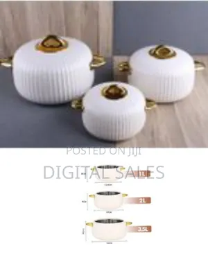 3 Piece Set 1l+2l+3.5l Luxury Food Warmer Insulated Stainles