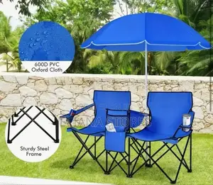 Foldable Double Camping Chair Set