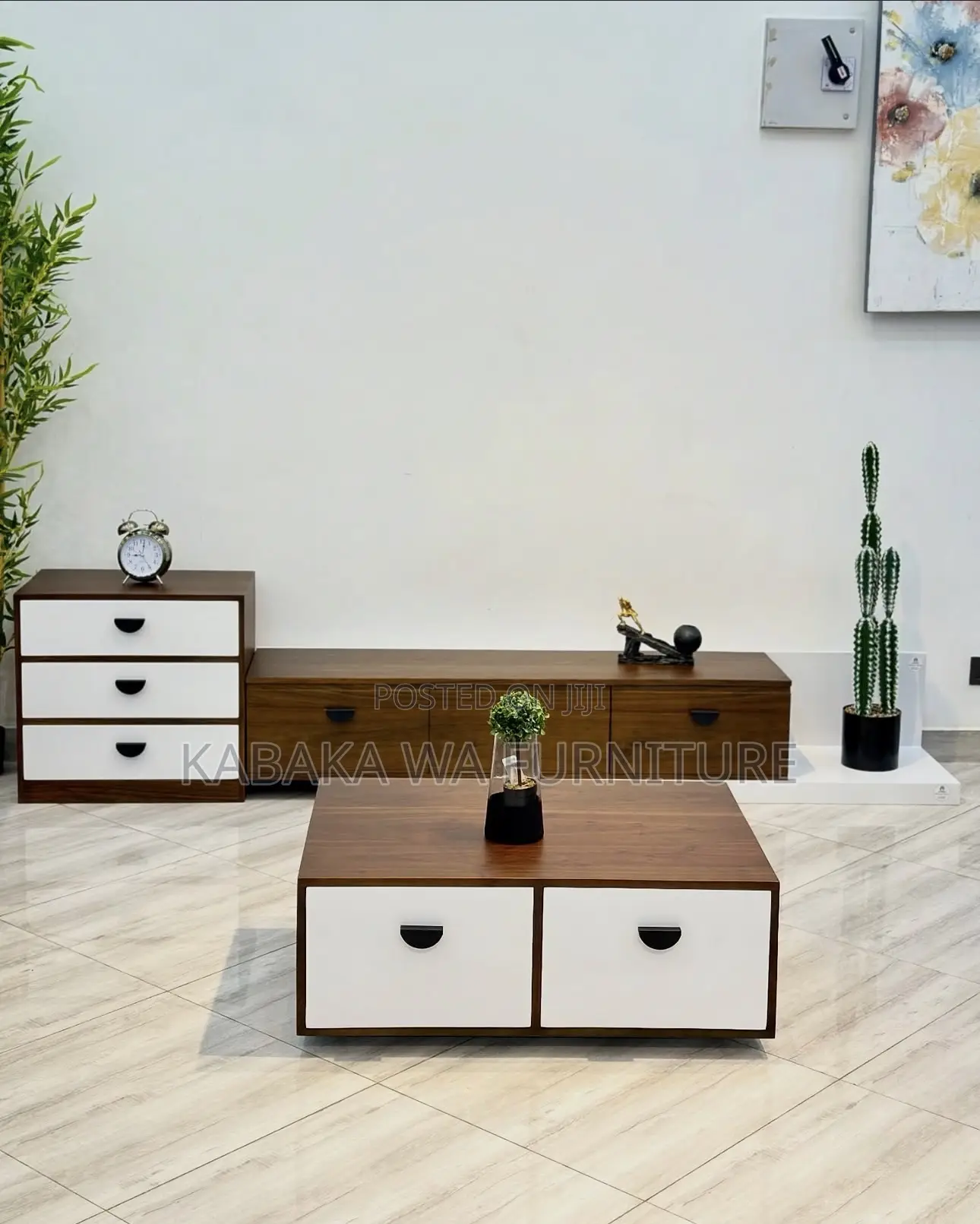 Brown /and White /Center /Table and Tv Stand /Available Wooden Mode/