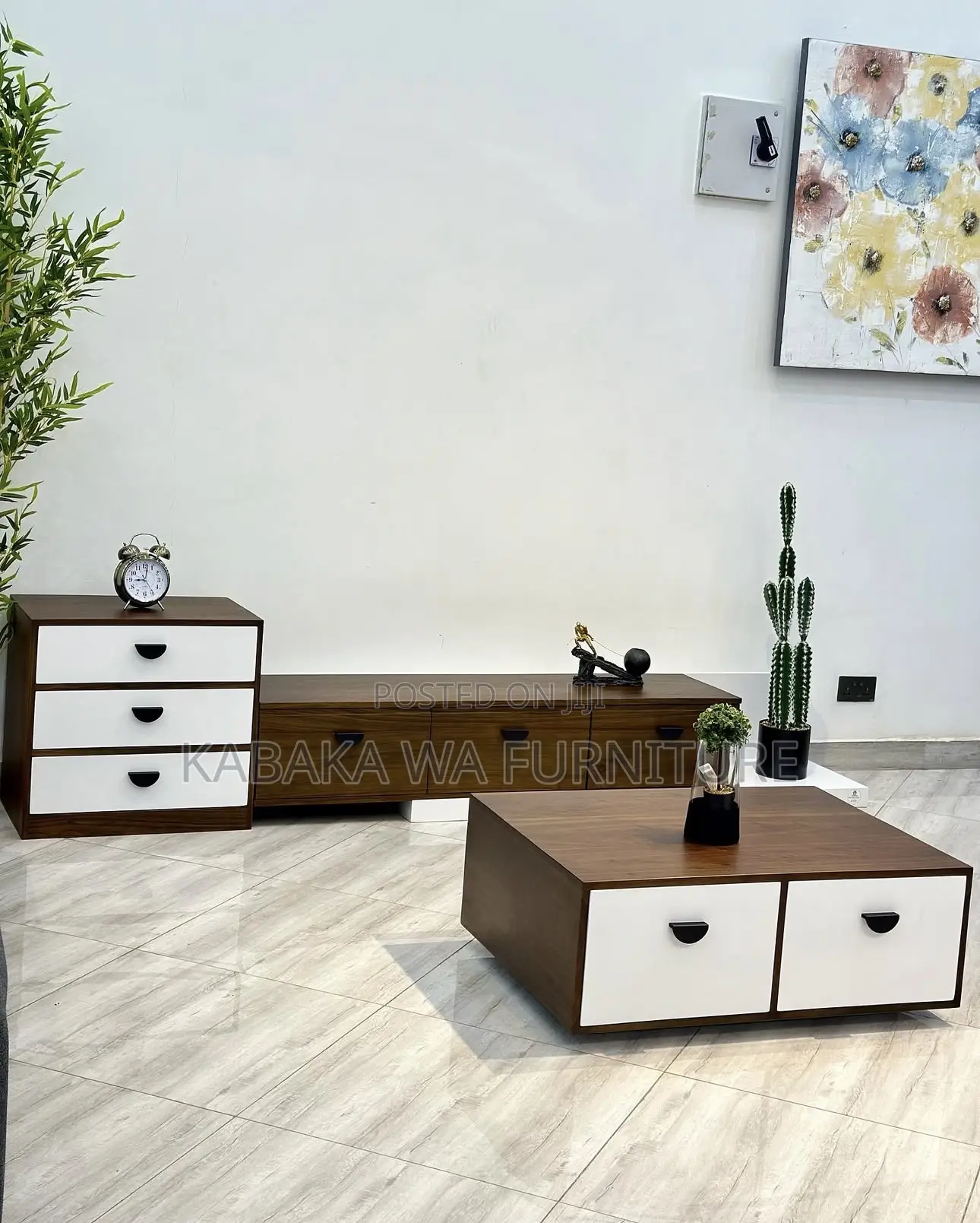 Brown /and White /Center /Table and Tv Stand /Available Wooden Mode/