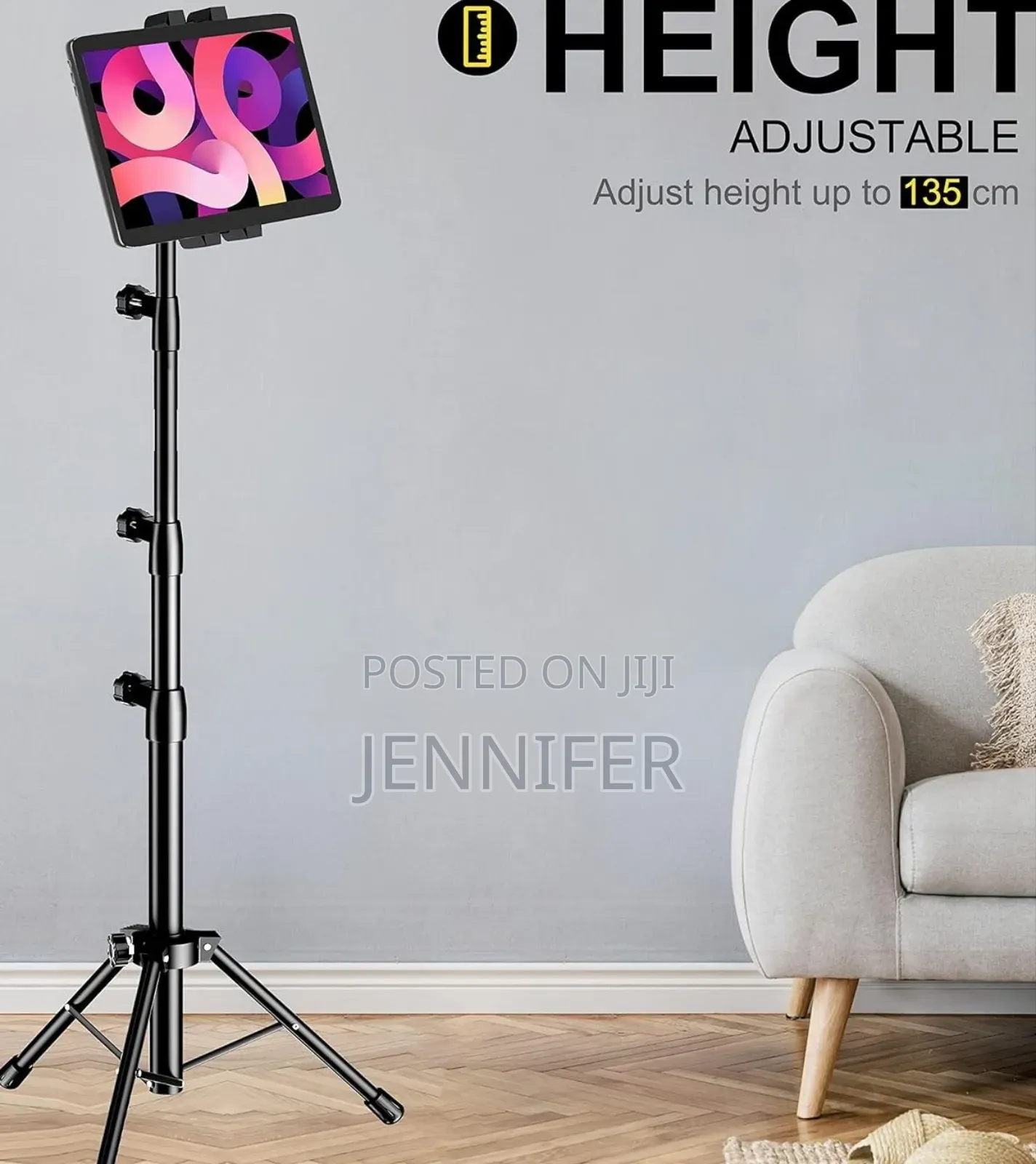 Height Adjustable Tablet and Phone Floor Stand