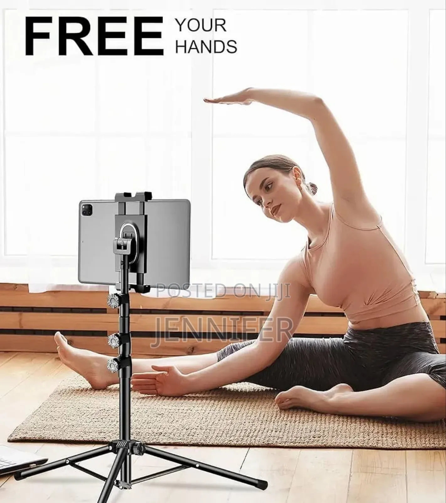 Height Adjustable Tablet and Phone Floor Stand