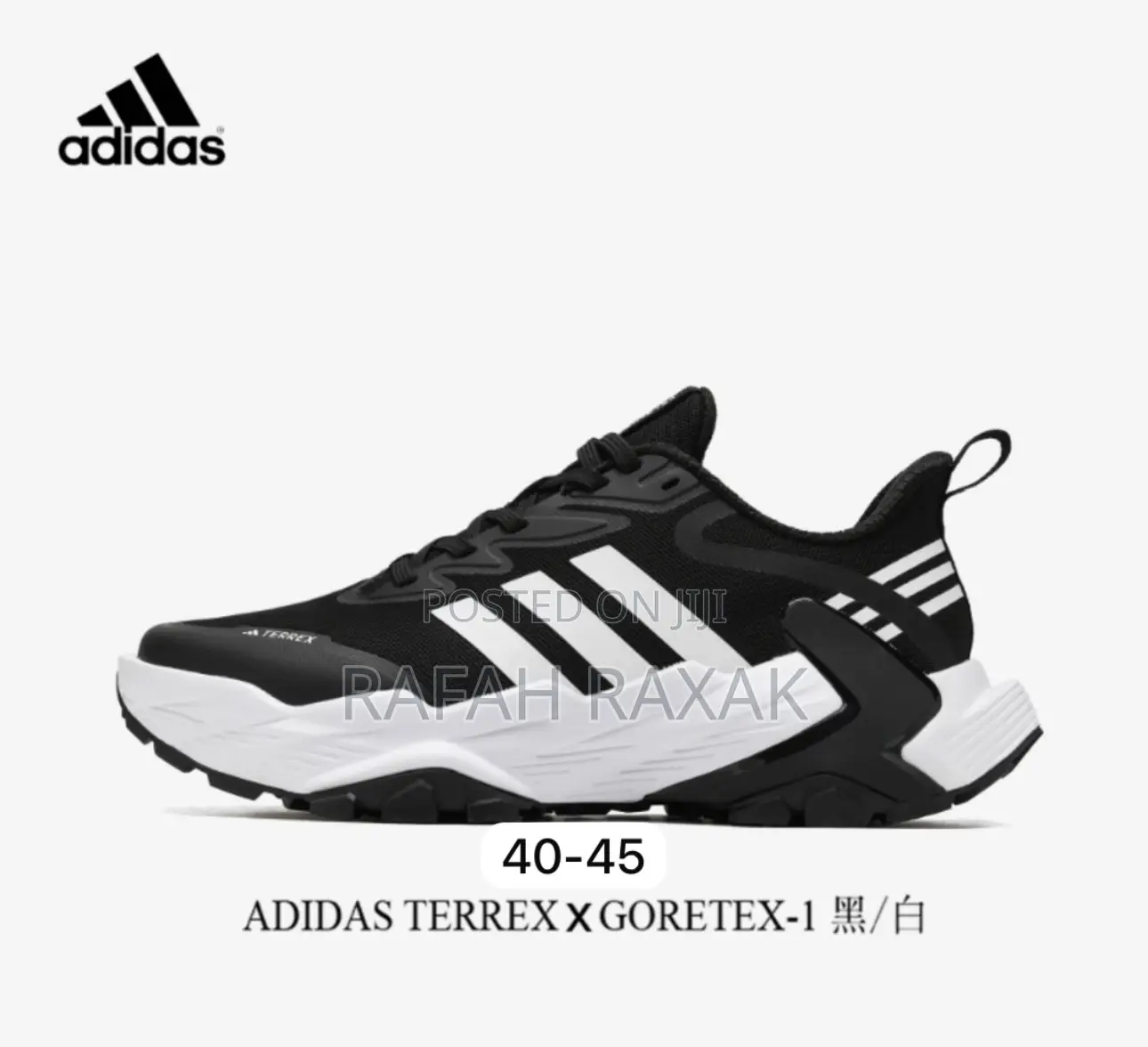 Original Black/White Adidas Terrex Gore-tex Running/Hiking Sneakers