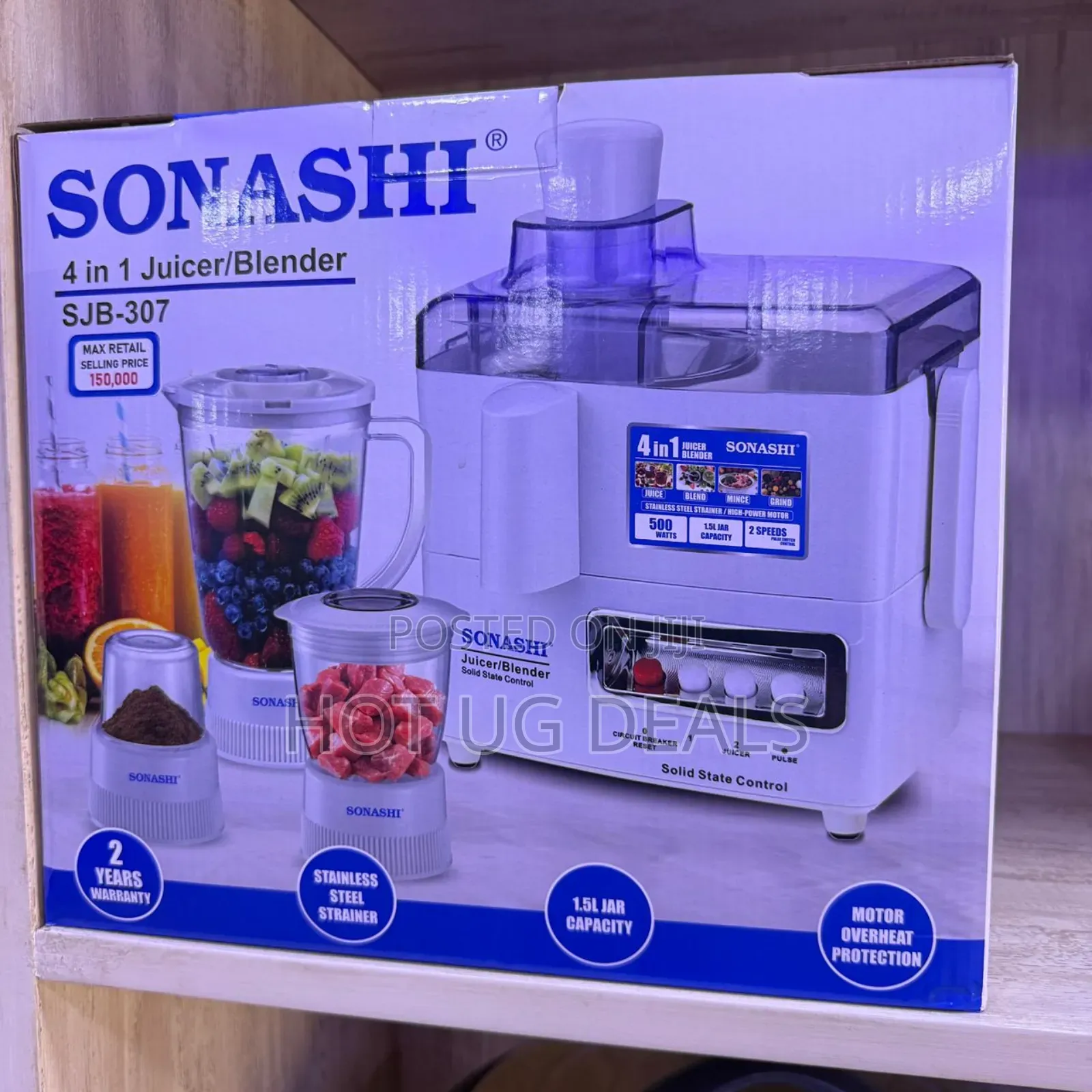 Sonashi Juicer Blender With Mincer & Grinder Mill