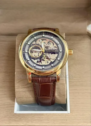 Patek Philippe Geneva Men's Brown Leather Strapped Mens Original Watch