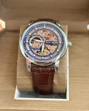 Authentic Men's Patek Phillipe Wrist Mechanical Leather Strapped Watch