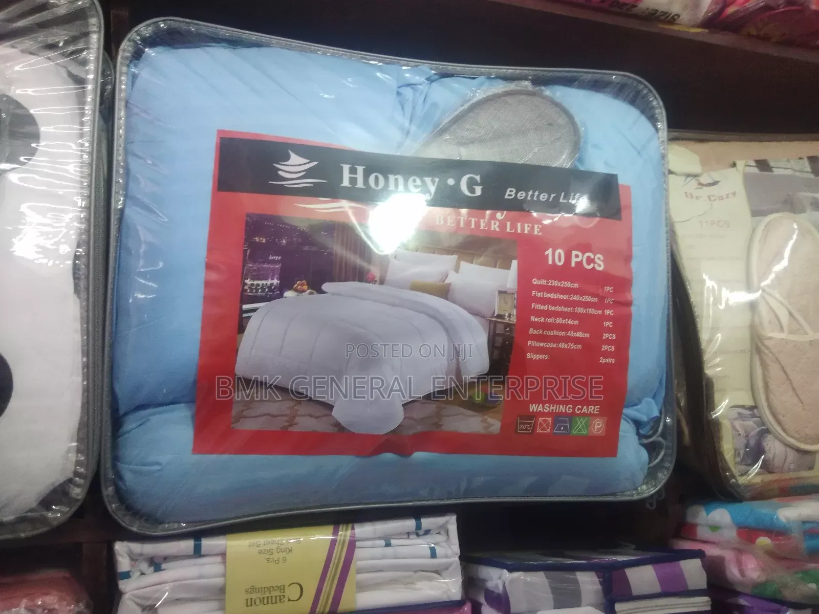 10 PCS Better Life Duvet Set.With Quilt, Bed Sheets, Neck Rolls, 