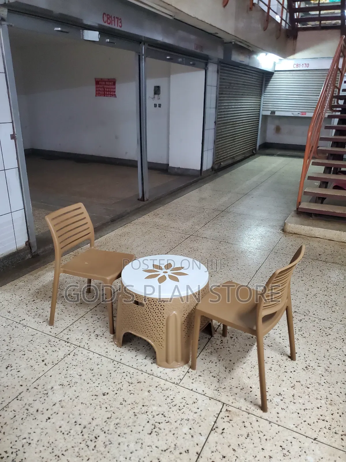 Outdoor Plastic Coffee Table and 2 Chairs