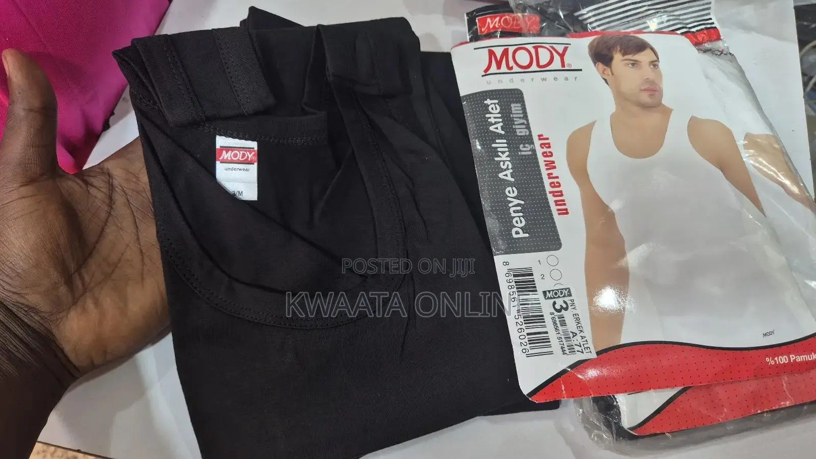 2 Piece Pack Mody Black Vests Breathable Ultra Soft Men's Cotton Vests