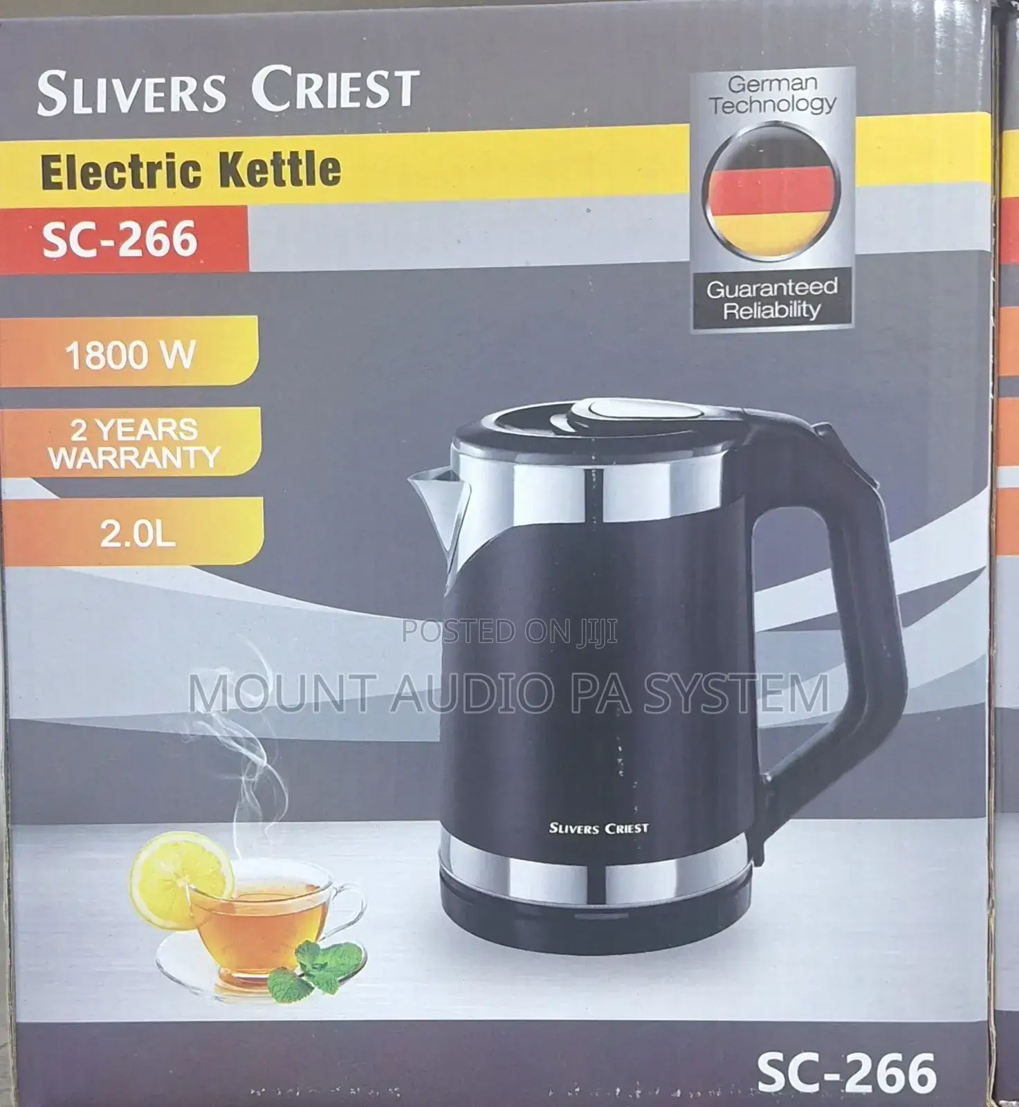 Silver Criest Kettle 2l ,1800w