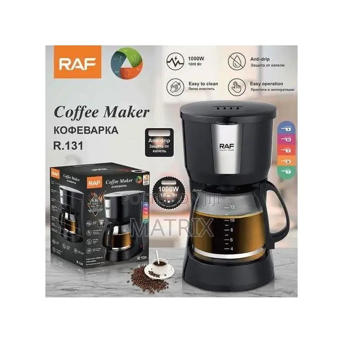 Raf 12 Cups Coffee Maker Machine-Black