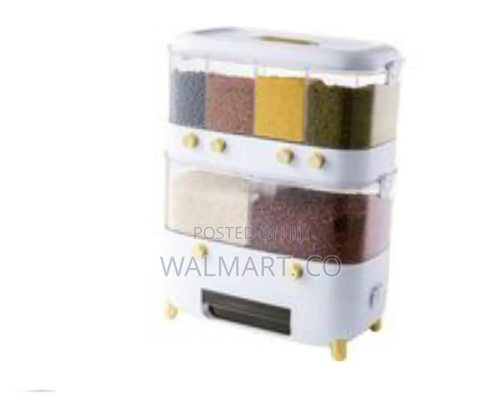 Rice Dispenser Wall Mounted 6 Grid Double Layer Dry Food Dispenser