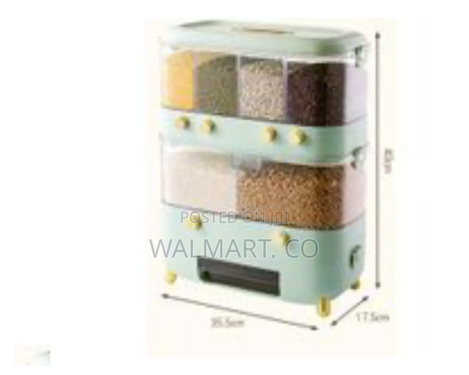 Rice Dispenser Wall Mounted 6 Grid Double Layer Dry Food Dispenser