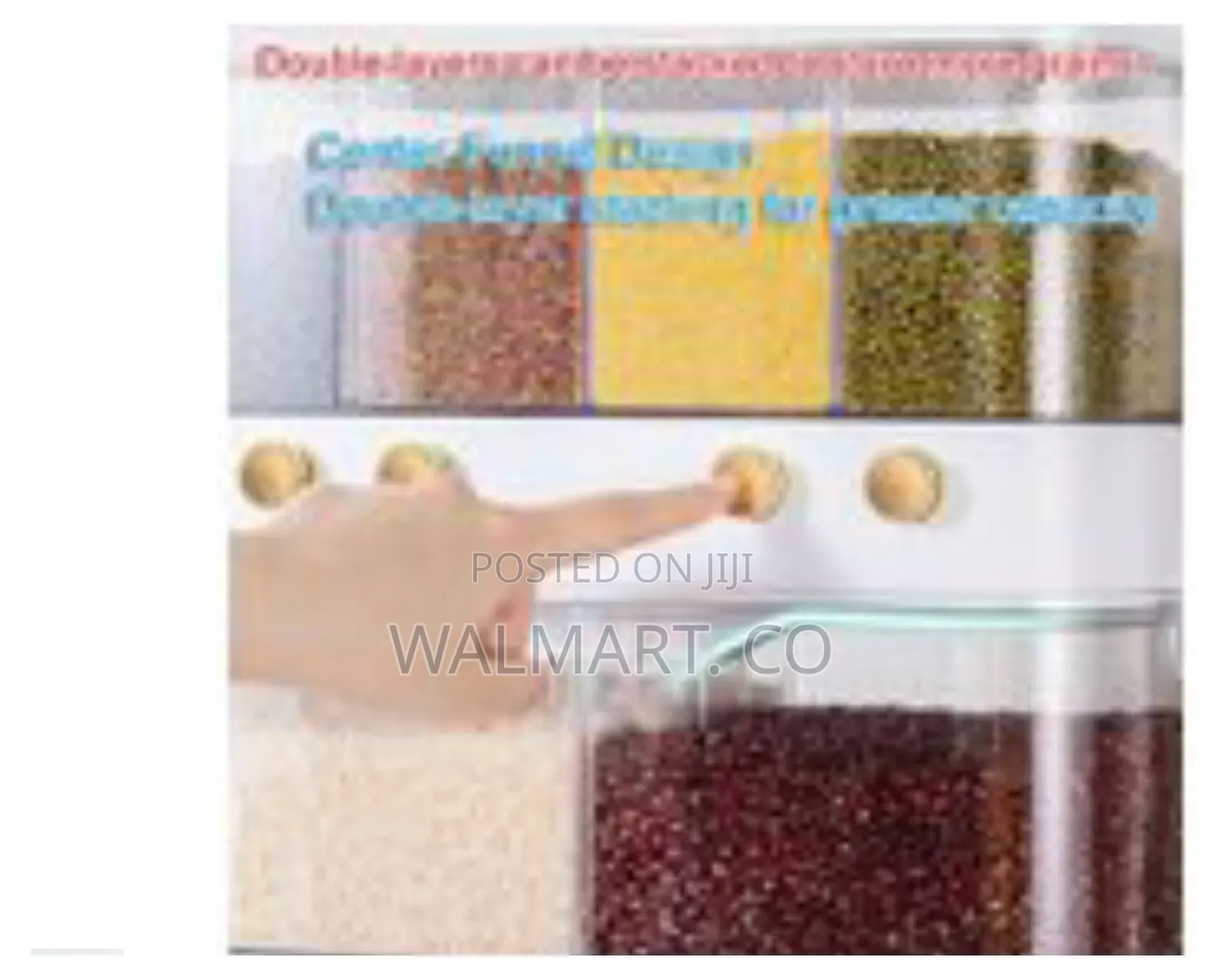 Rice Dispenser Wall Mounted 6 Grid Double Layer Dry Food Dispenser