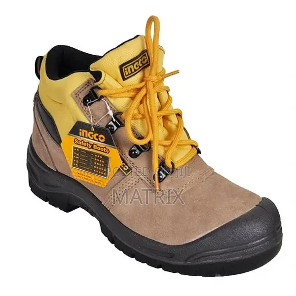 Ingco Safety Boots ( Size 39-46 ) - Brown / Grey / Black / Orange