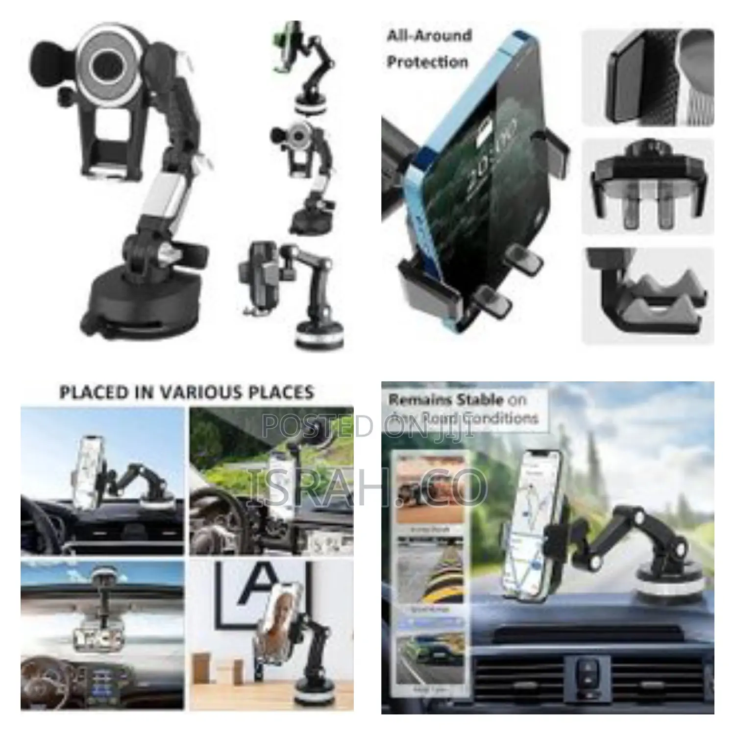 Suction Cup Cell Phone Holder Stand for Car -3in1