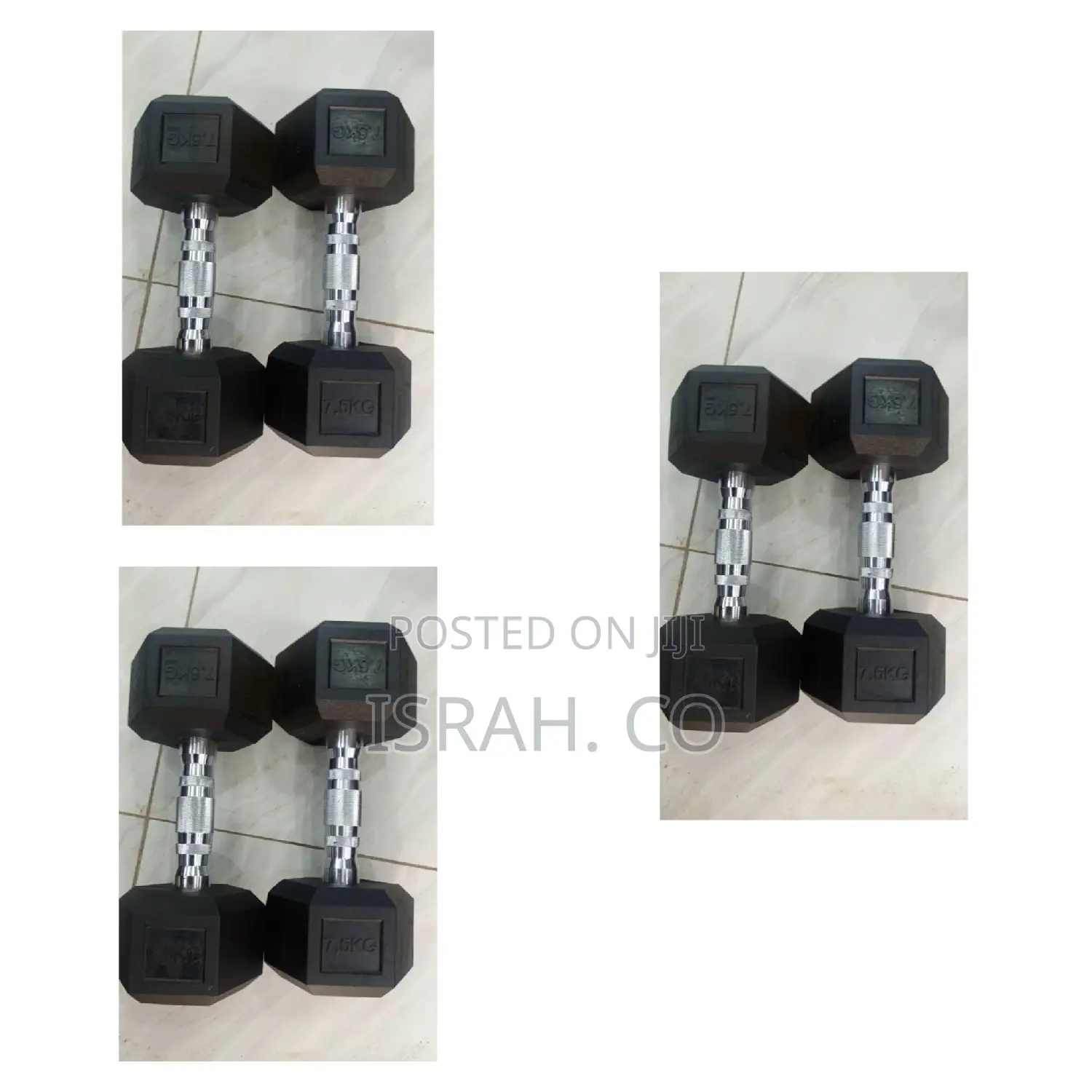 7.5 Kg Dumbbells Pair (Hexagonal)