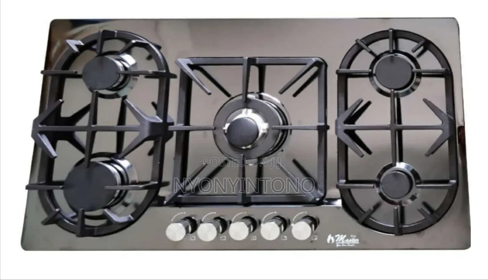 Electro Master 90cm 5burner Gas Hob, Auto Ignition Stainlesssteel Body