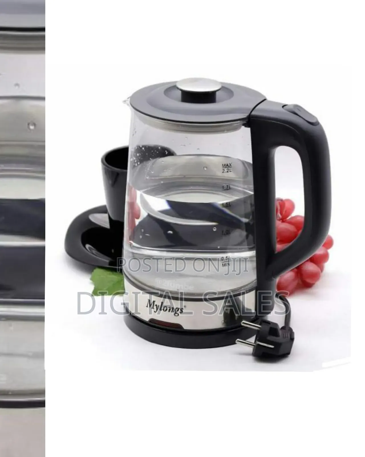 Mylong 2.2 Litre Glass Electric Milk Water Boiling Kettle-