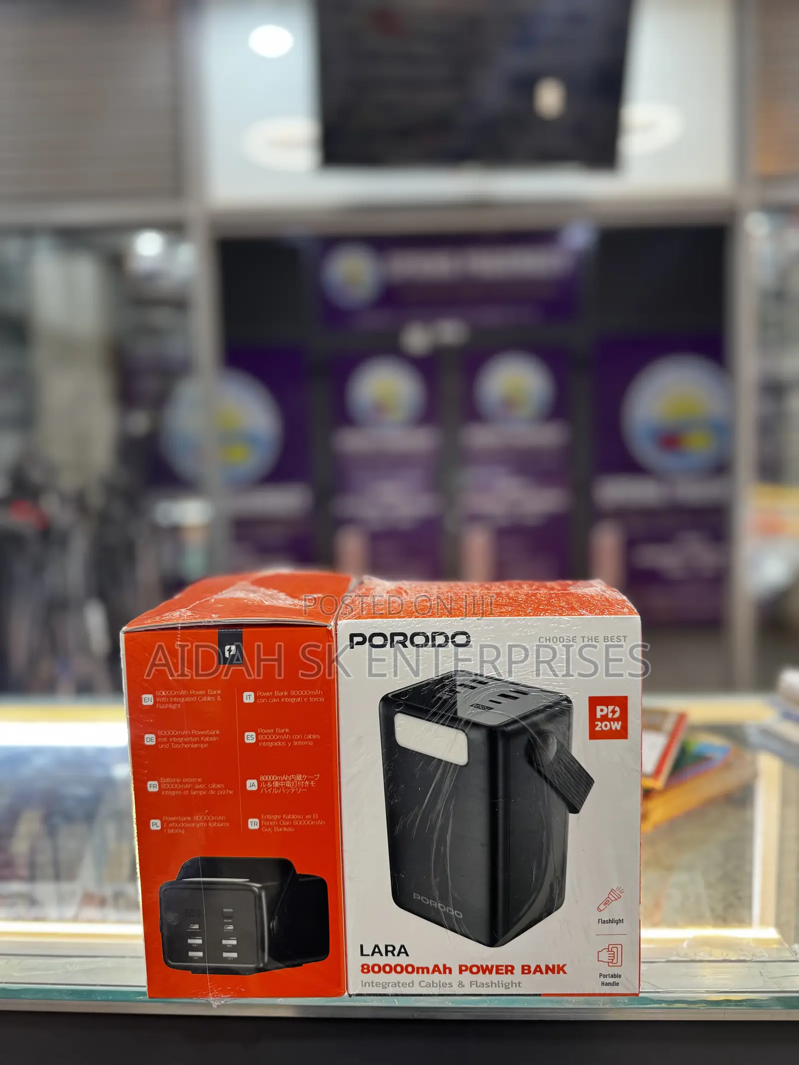 Porodo Lara 80000mah Power Bank With Flashlight Pd 20w