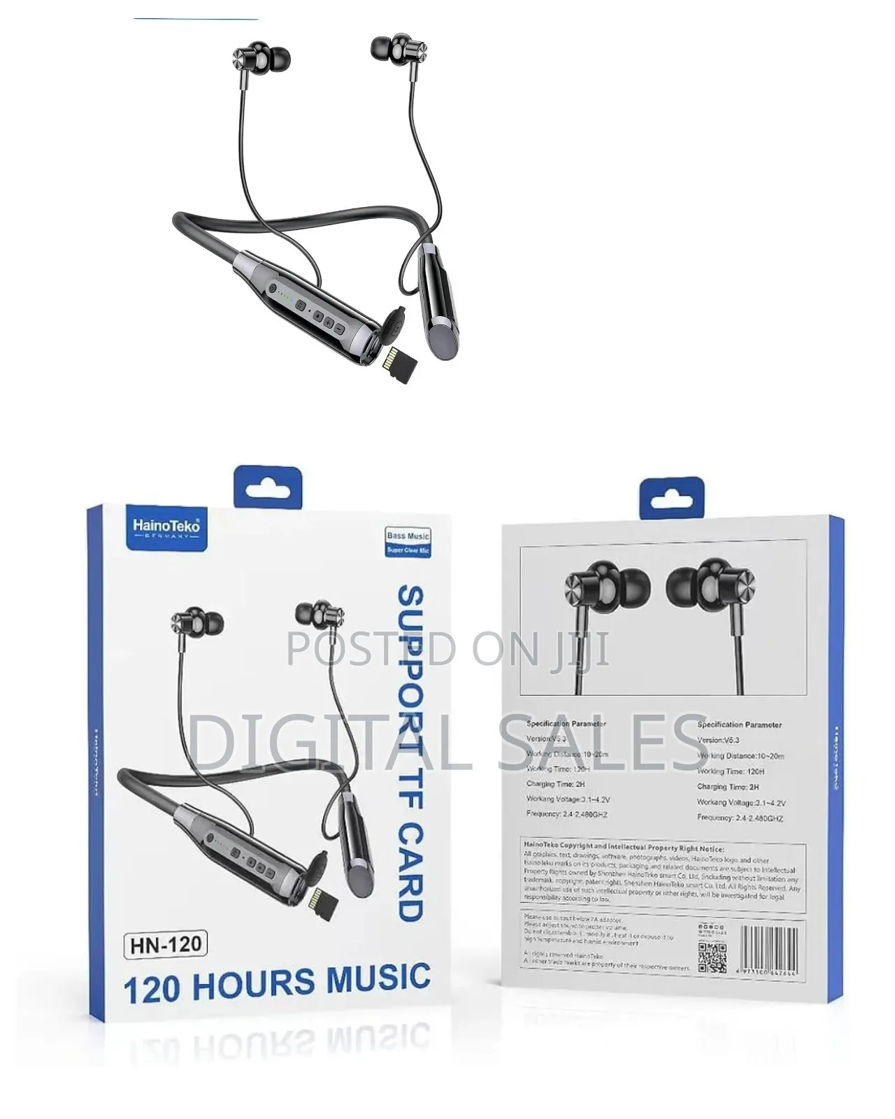 Haino Teko Hn-120 Bluetooth Neck Band Headphone, 5.3 Bluetooth