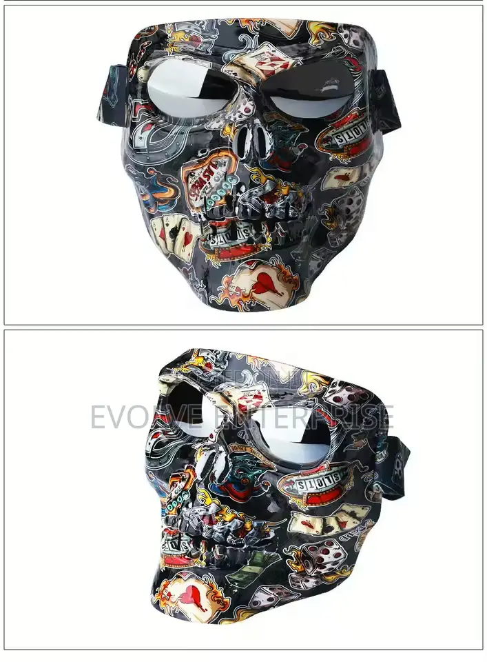 Cool Skull Motorcycle Face Mask Open Face Motorcycle Helmet