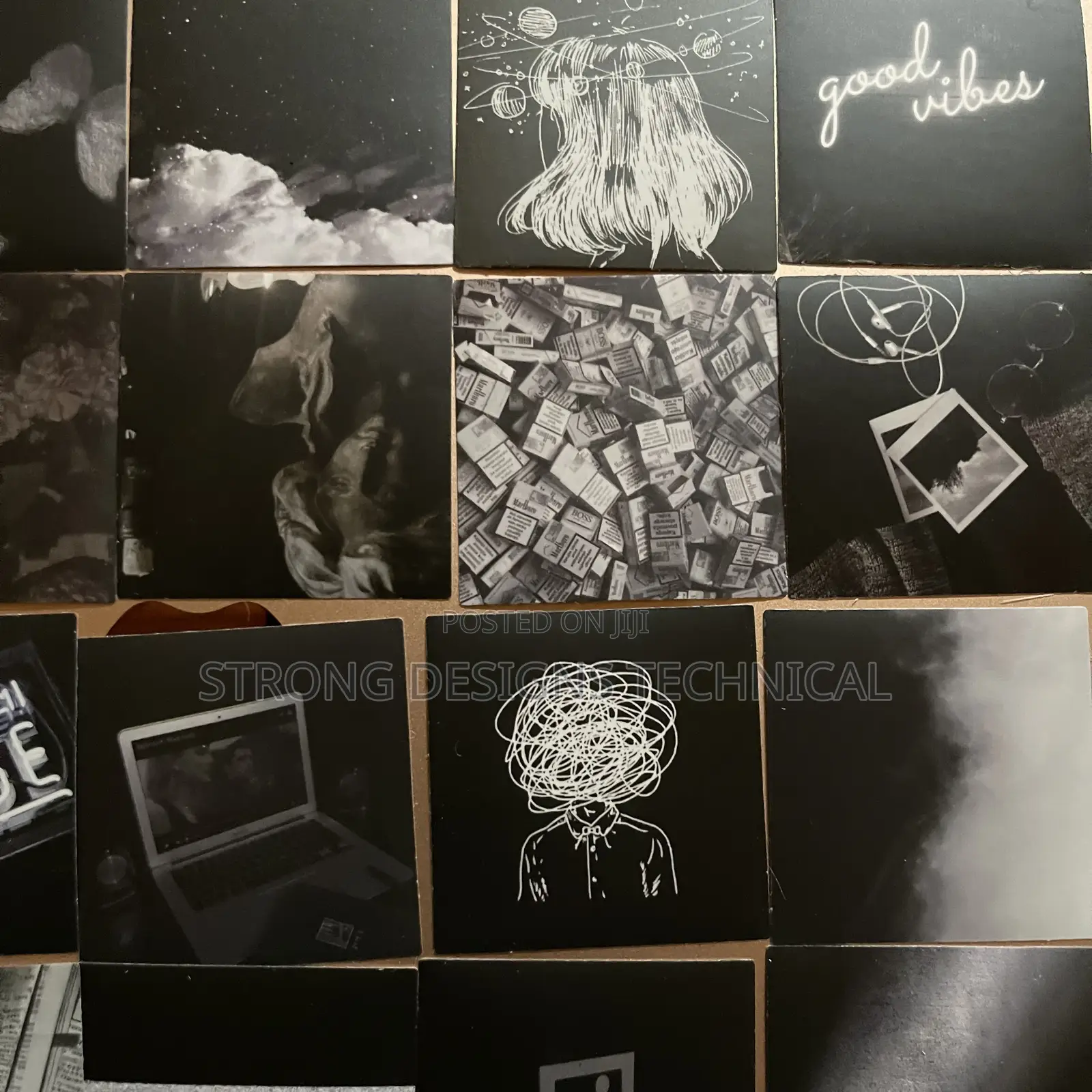 Black And White Dark Theme Stickers For Laptops/Phone Cases/ Books /