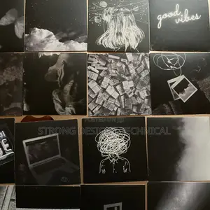 Black And White Dark Theme Stickers For Laptops/Phone Cases/ Books /