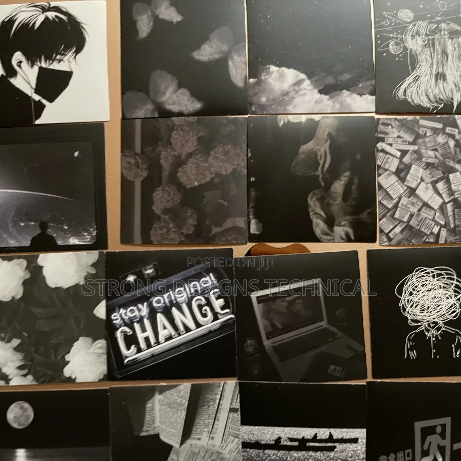 Black And White Dark Theme Stickers For Laptops/Phone Cases/ Books /